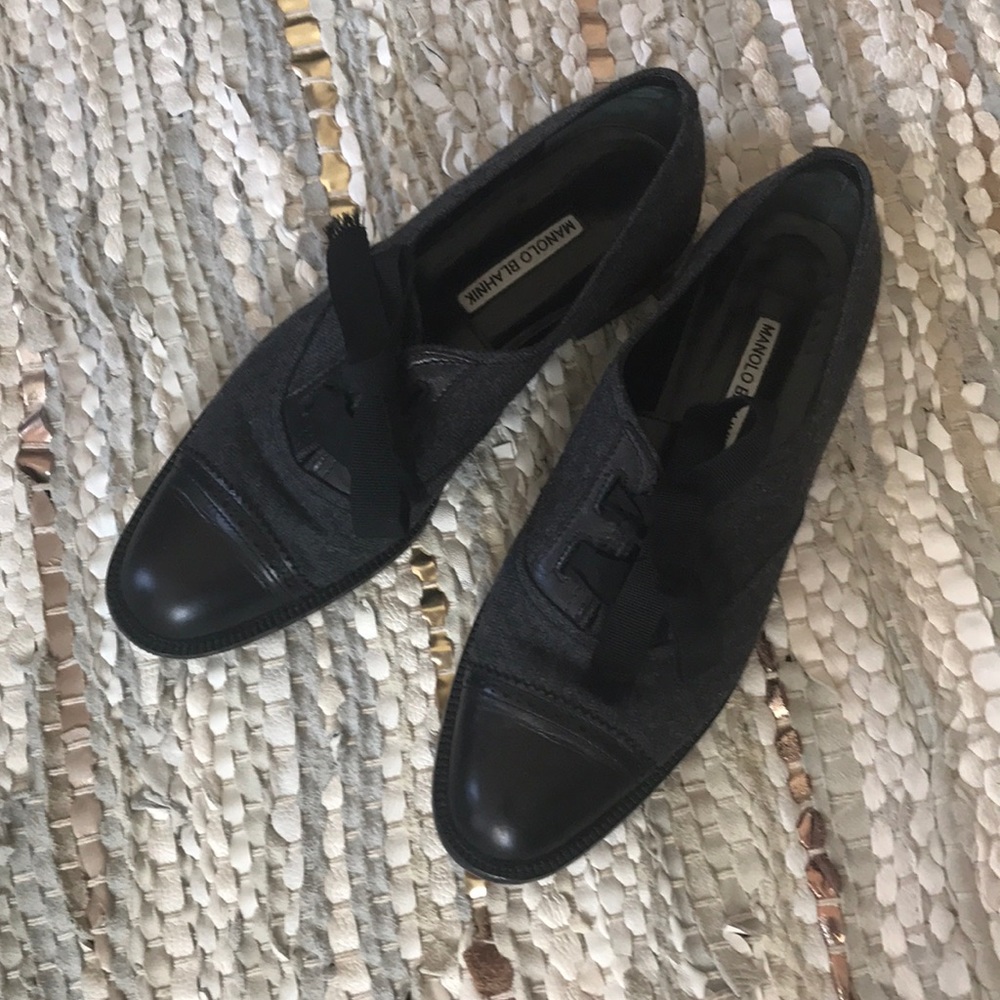 Manolo Blahnik Flannel Oxfords